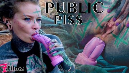 Anuskatzz fucks her ass in public with a big toy