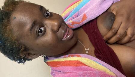 Early Good Morning Cum Quick Nut Video I Orgasm & Discharged Rose SexToy On Pretty Ebony Pussy (Solo Female Black Ebony Girl)