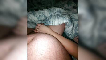 Step mom love handjob step son dick after dinner