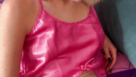 Blonde Gives a Footjob and Gets Cum on Her Feet