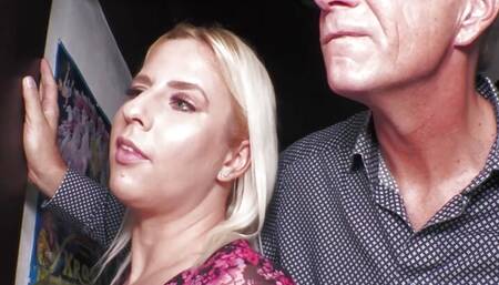 Grandma & Grandpa seduce their cleaning lady and eagerly lick their cunt clean