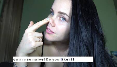 Anna Shows Her Pig Nose and Humiliates a Tiny Dick