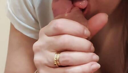 My wife gives a friend an amazing blowjob and cums in his mouth