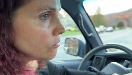 Driving In A Black & White Skirt