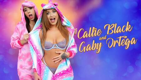 FamilyStrokes - Big Assed Busty Babes Callie Black And Gaby Ortega Bounce On A Big Cock