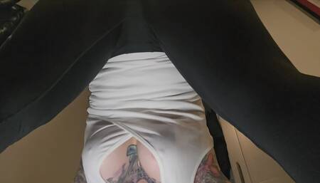 Stretching and Twerking in Tight Leggings