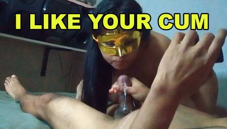 After sucking my friend's cock, he couldn't contain himself and accidentally exploded his cumshot, I hope his girlfrie