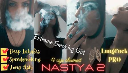 Nastya Speedsmokes 4 Cigs at Home