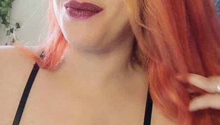 I love blowing smoke in your face while teasing you - Marlboro red - only bra