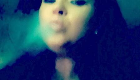 Robe topless smoking a Capri xoxo