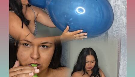 Quieres ver como naomi inflar globos hasta estallar