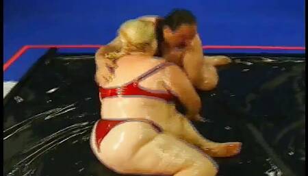 Fat Man Bangs a BBW with Tight Bush and Stick Toys in Her Fuck Holes