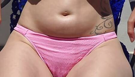 Sexy Hotwife Sunbathing Topless in Public