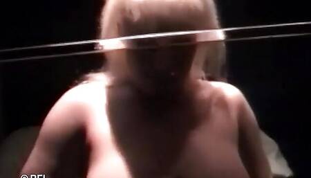 Busty blonde masturbating and brunette shaving in the bathroom