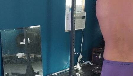 Buff stud Jack's off in gym and cums