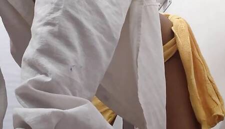 Cute hairy Lanka doing exercise