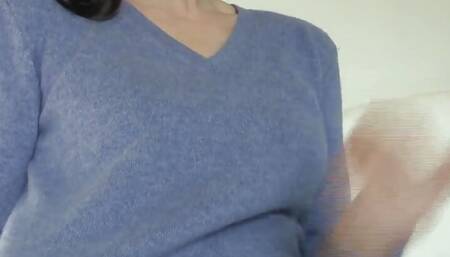 Sweater Fetish, Cashmere Sweater, Cuddly and Soft, Lady Victoria Valente POV JOI Clip