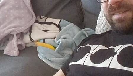 Lunch break with sock