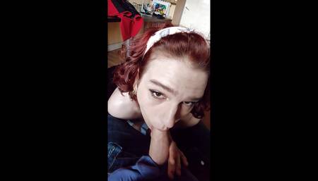 Trans Redhead Dressed Seductively, Bjs and Anal