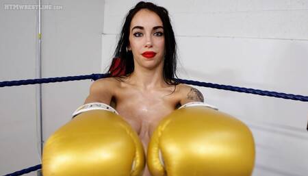 Koven Knocks You Out! Topless Femdom POV Boxing