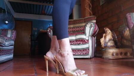 My pronounced arches in high heels dangle from my beautiful queenly feet (3)