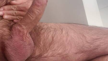 Stroking my hard cock again