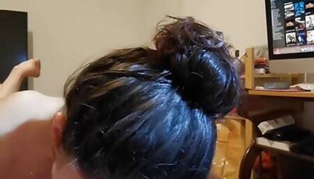 POV Blowjob and Deepthroat compilation, sloppy seconds submissive slut wife