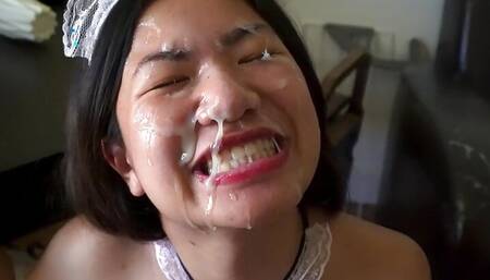 ASIAN MAID HAVE TO SUCK HOUSE OWNER !