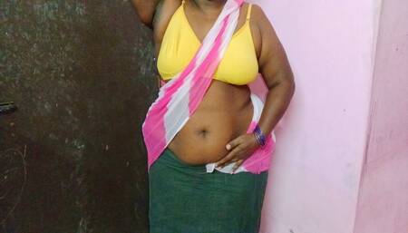 Tamil Neelaveni big boobs stepsister is showing off her sexy boobs