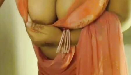 Sexy Girl Bra Big Boobs Show Nipple Pinching.