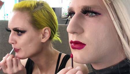 Male to Female Makeover - Mascara, Lashes, and Lipstick