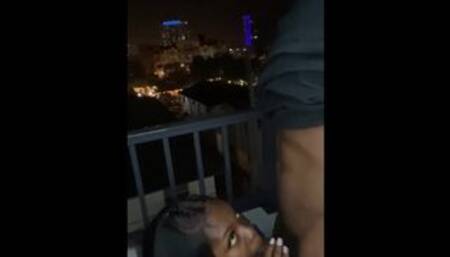 Black Girl Sucks Big Black Dick on Balcony and Police gets Calle. Only Fans - Youngzesto
