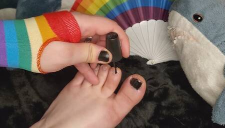 trans feet getting black nailpolish