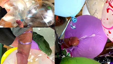 Rick John - Helium balloons string around cock until cumshot