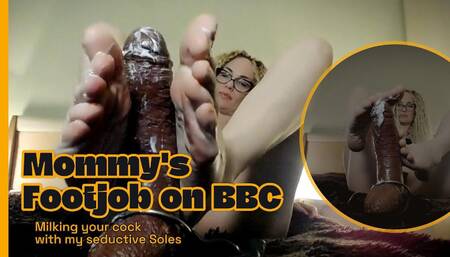 Step-mommy's Footjob on BBC Dildo