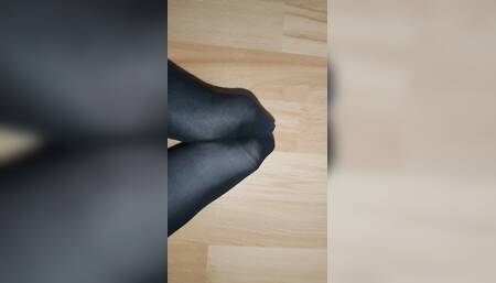 Feet Rubbing Against Each Other in Nylons and Also Feet in an Unusual Way
