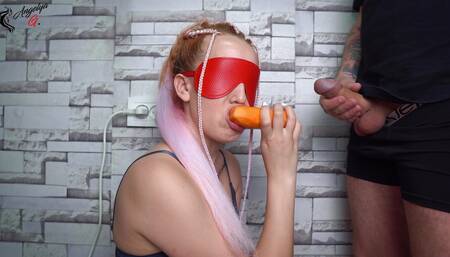 Tricked my stepsister into playing "Guess the Fruit"! She liked my dick! SURPRISE!