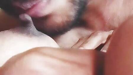 Malayalee Achayathi gets her Achayaan sucking her nipples and making her feel good