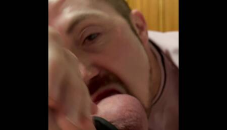 Daddy's big cock sucked and cums