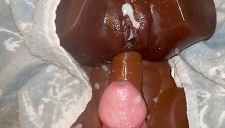 Sex toy gang bang cum on balls