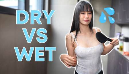 4K Wet Shirt. How See Through is It? Transparent No Bra Dry vs Wet Try on Haul