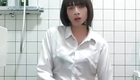 Office Lady Shower Show. Shower Gel Is Lubricating My Body