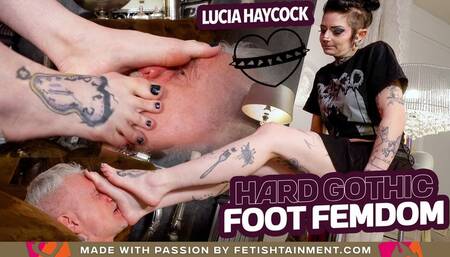 He will suffer under my gothic feet! ( Foot Domination with Lady Lucia Haycock ) - FULL HD MP4
