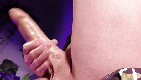 Big oiled uncut shaved cock edging 710