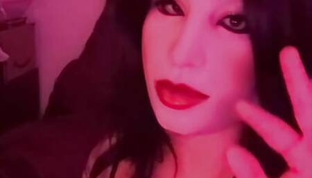 Masked Crossdresser in lingerie having fun