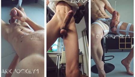 Hung horny twink shows off and cums huge loads all over cumpilation