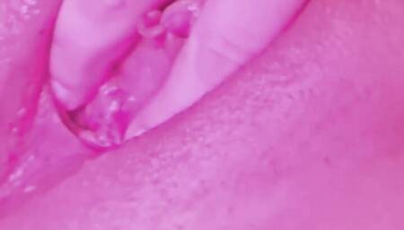 Tight pink pussy fingering orgasm