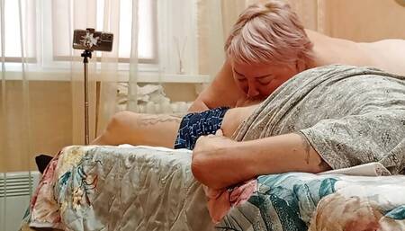 Mother-in-law's mouth makes my dick cum