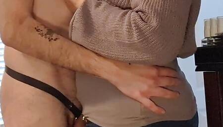 CFNM Hot WIfe MILF Strips Cuckold and Locks Up Cock!