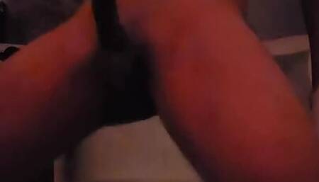 Hot and horny latino teen jerks off his slimy dick hard in dark bedroom
